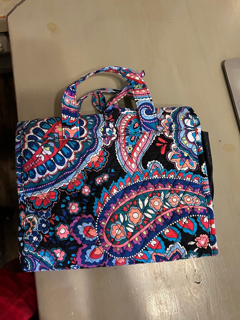 Vera Bradley Black Printed Travel Case Expandable